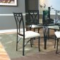 Dark Pewter Metal Base Contemporary Dinette Table w/Glass Top