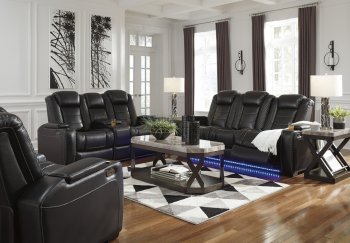 Party Time Power Motion Sofa 37003 in Black by Ashley w/Options [SFAS-37003 Party Time Midnight]