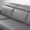 Mercer Sectional Sofa in Slate Gray Leather by Beverly Hills