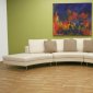 Half Moon Shape Microfiber Sectional Sofa & Coffee Table Set