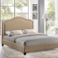 Charlotte Bed in Beige Fabric by Modway