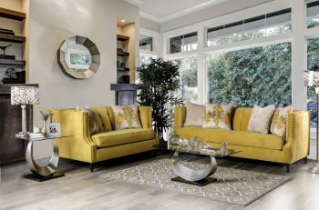 Tegan Sofa SM2216 in Royal Yellow Microfiber w/Options [FAS-SM2216-Tegan Yellow]