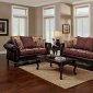 Ellis Sofa SM7507N in Burgundy & Brown Chenille Fabric w/Options