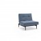 Splitback Sofa Bed in Blue w/Arms & Wooden Legs by Innovation