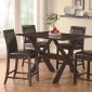 Rich Cappuccino Modern 5Pc Counter Height Dining Set w/X Base