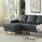 Goldenrod Sectional Sofa 53115 in Dark Gray PU by Acme