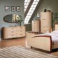 Maple Color High Gloss Finish Bedroom Set With Cherry Accents