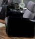 Grey Fabric & Black Vinyl Modern Recliner