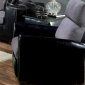 Grey Fabric & Black Vinyl Modern Recliner