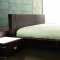 Dark Brown Modern 5PC Bedroom Set w/Brown Leather Bed