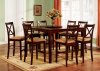 Brown Finish 5Pc Modern Counter Height Dining Set w/Options