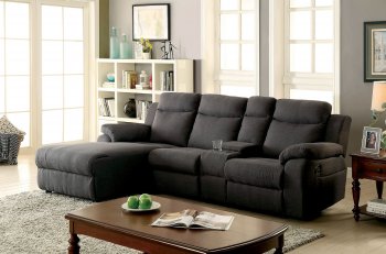 Kamryn Reclining Sectional Sofa CM6771GY in Gray Fabric [FASS-CM6771GY Kamryn]