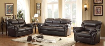 Stinett Sofa 8439AH in Dark Brown by Homelegance w/Options [HES-8439AH Stinett]