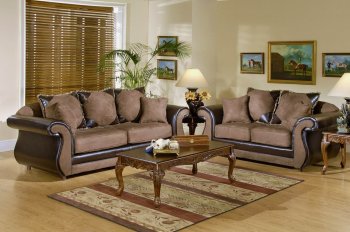 Mocha Fabric Modern Sofa & Loveseat Set w/Options [PMS-2750-Mocha]