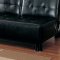 Black Vinyl Leather Modern Sofa Bed Convertible w/Table Top