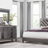 8819 Bedroom 5Pc Set by Global w/Pisa Grey Casegoods