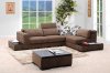 Brown Fabric Modern Sectional Sofa w/Matching Coffee Table