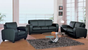 Black Leather Modern Living Room [GFS-399BL]