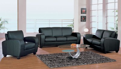 Black Leather Modern Living Room