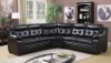 3020 Sectional Sofa in Black Faux Leather