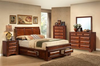 B2700 Bedroom in Oak w/6 Drawer Bed & Options [EGBS-B2700SD-6DR]