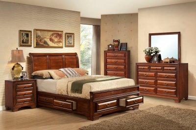 B2700 Bedroom in Oak w/6 Drawer Bed & Options