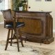 Brown Finish Classic Bar Unit w/Marble Top & Optional Barstools