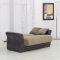 Fabric & Dark Vinyl Two-Tone Modern Sofa Bed w/Optional Items