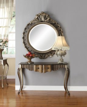 Bayley Console Table & Mirror Set 90126 in Bronze Taupe by Acme [AMCT-90126-Bayley]