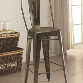 106016 Metal Barstool Set of 2 in Antique Style Brown by Coaster