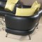 Black & Yellow Bonded Leather Modern Sofa w/Optional Items