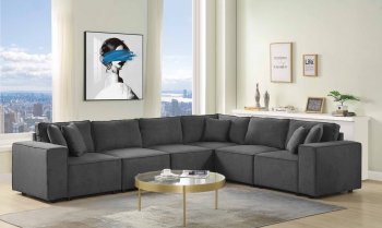 Silvester Modular Sectional Sofa 56870 in Gray Fabric by Acme [AMSS-56870 Silvester]