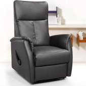 113R Power Lift Chair in Black Bonded Leather by American Eagle