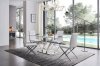 ZZ Dining Table by ESF w/Glass Top & Optional 85 White Chairs