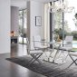 ZZ Dining Table by ESF w/Glass Top & Optional 85 White Chairs