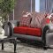 Midleton Sofa SM7440 in Gray/Red Leatherette & Chenille w/Opt