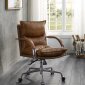 Haggar Office Chair 92539 in Coffee Top Grain Leather by Acme