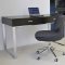 Wenge Finish Contemporary Office Desk With Metal Legs