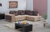 Two-Tone Fabric Modern Convertible Sectional Sofa w/Storage