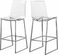 Lumen Acrylic Chrome Counter Stool 720 Set of 2 by Meridian