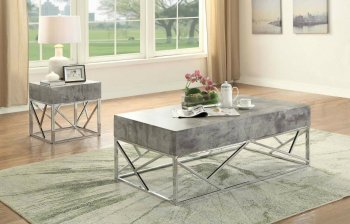 Burgo Coffee Table & End Table 3Pc Set 84575 Faux Marble by Acme [AMCT-84575-Burgo]