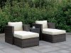 Ilona Outdoor 5Pc Patio Set CM-OS2136-Set12 in Ivory & Espresso