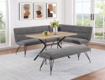 Edgecreen Dining Nook 3Pc Set 108481 by Coaster w/Gray Benches [CRDS-108481-108486 Edgecreen]