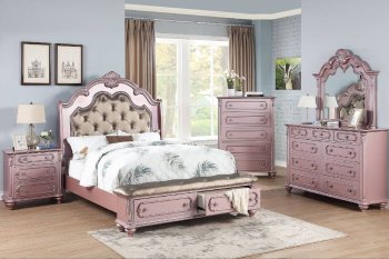 F9559 Storage Bed in Rose Gold & Bronze by Poundex w/Options [PXBS-F9559]