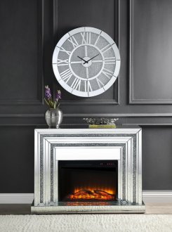 Noralie Mantel Electric Fireplace 90590 in Mirror by Acme