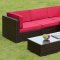 Zendaya Patio Sectional w/Coffee Table CM-OS2115RD in Red