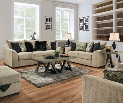 9915 Sofa & Loveseat Set in Sophie Marble w/Options