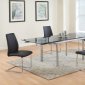 Paisley Dining Table 5Pc Set w/Blue Glass Top by Chintaly