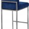 Giselle Counter Stool 782 Set of 2 Navy Velvet Fabric - Meridian