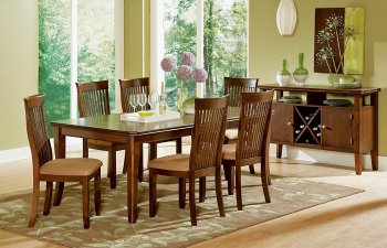 Oak Finish Modern Dining Table w/Optional Server & Chairs [CTCDS-TBLMT500T]